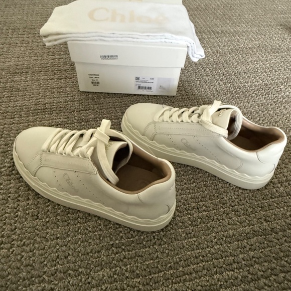 Chloe White Lauren Sneakers, NWT - Picture 2 of 6